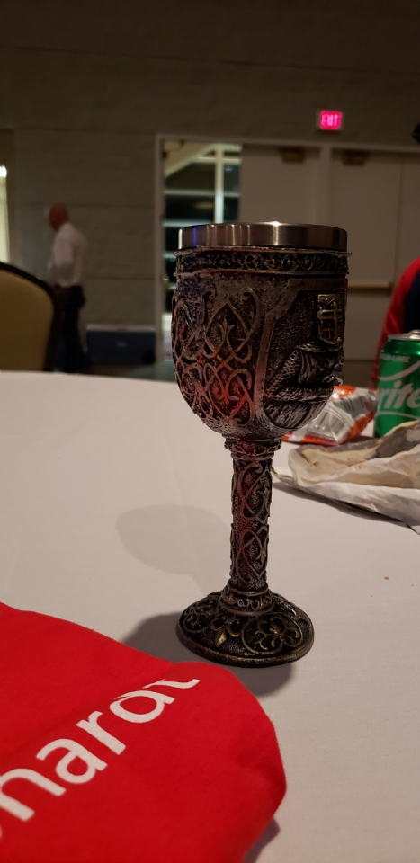 Chalice presented to Post Commander Jordan during Fall Conference