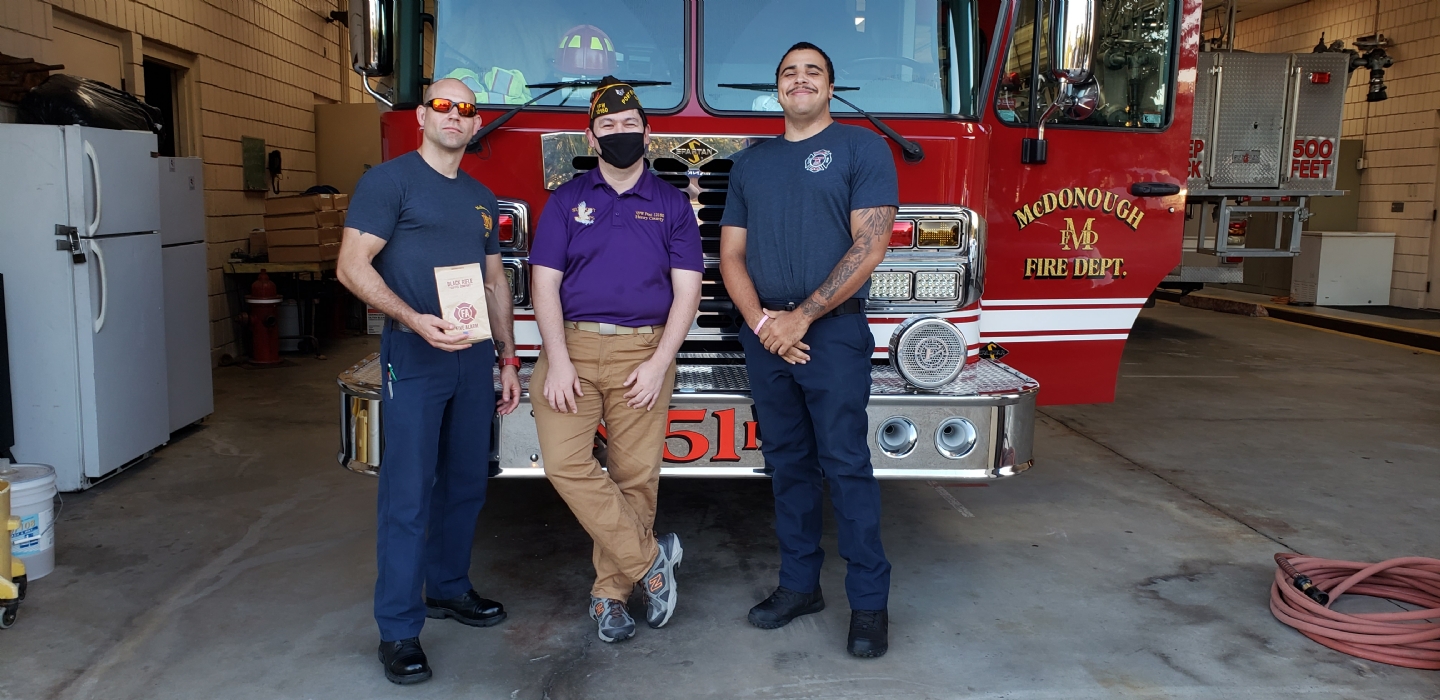Post 12180 Jr. Vice Commander Doss dropped of a donation of a bag of coffee to help the crew of Fire Station 1 (Engine 51) keep going during the evening and late shifts.